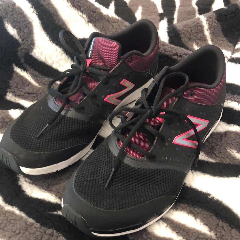 Pink and Black New Balance Sneakers 11W